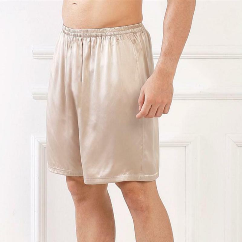 Casual losse mannen satin silk shorts zomer pyjama zachte boyshort ondergoed pyjama sexy pyjama ondergoed pyjamabroek