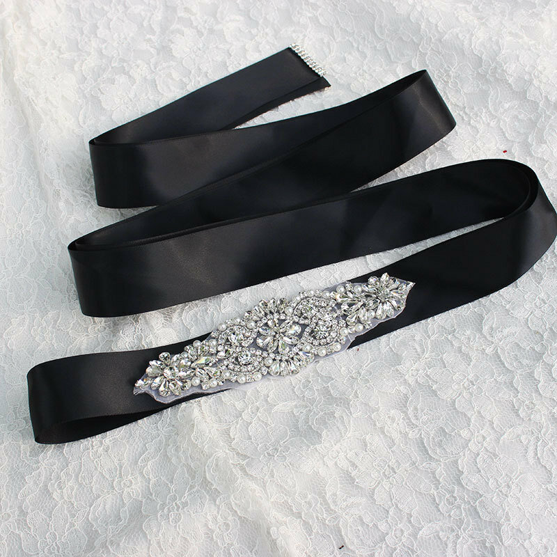 In Stock Women 2018 Hand Made Pearls Wedding Accessories Crystal Wedding Belt Bridal Belt Sash