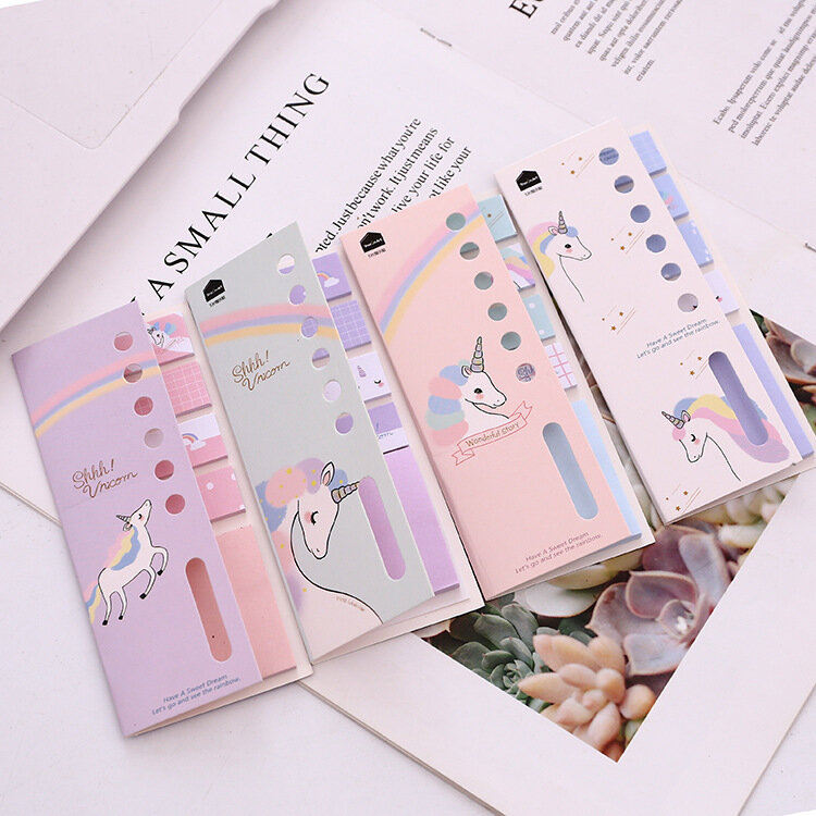 Cute Unicorn N Times Memo Pad Sticky Notes Cartoon segnalibro Stationery Label Stickers School Supplie Notepad Escolar