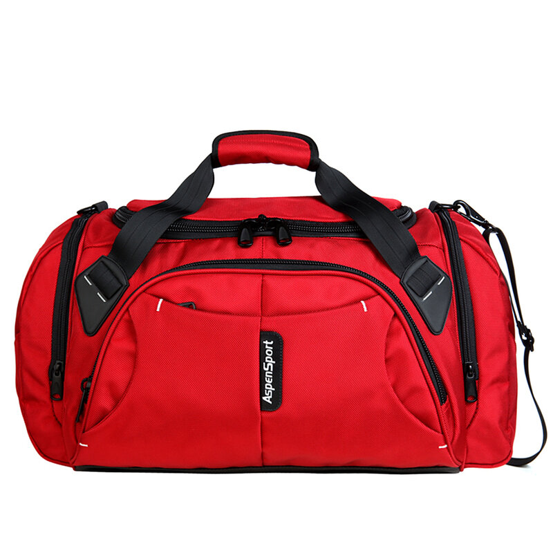 AspenSport Luggage Travel Bags for men Nylon Duffle Handbag Large Organizer Folding Backpacks 40L Capacity Black/Red/Blue