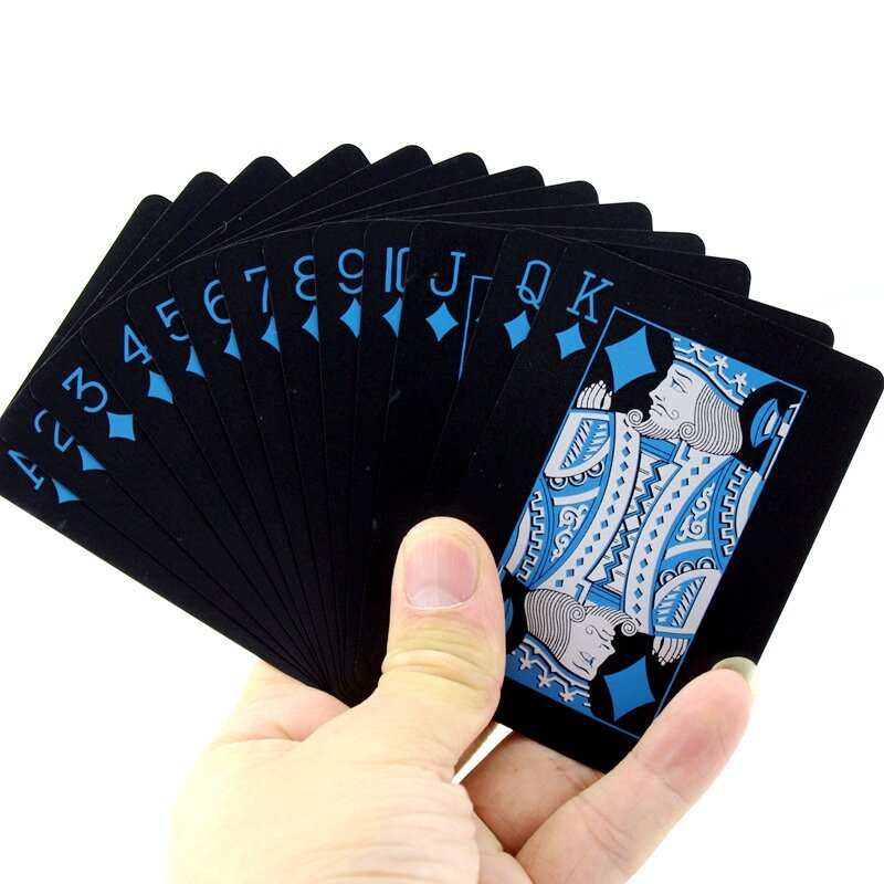 Playing Cards Set Waterproof Plastic Black Poker Card Classic Magic Tricks Tool Poker Games Gift Poker