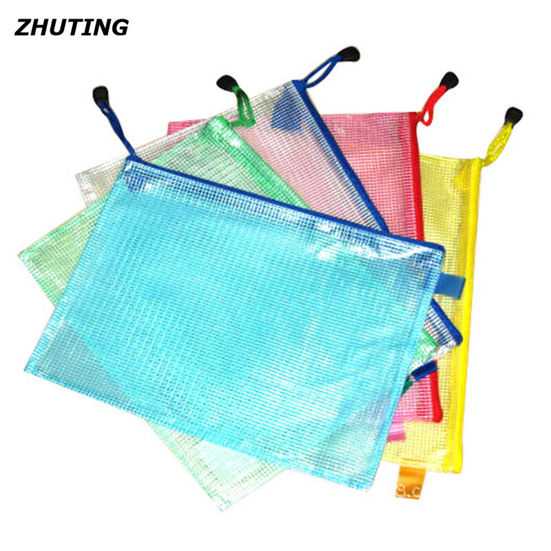 Heißer Verkauf A3/A4/A5/A6/B4/B5/B6 Grid Transparent Dokument Tasche PVC zipper Briefpapier Pouch Einreichung Produkte Tasche