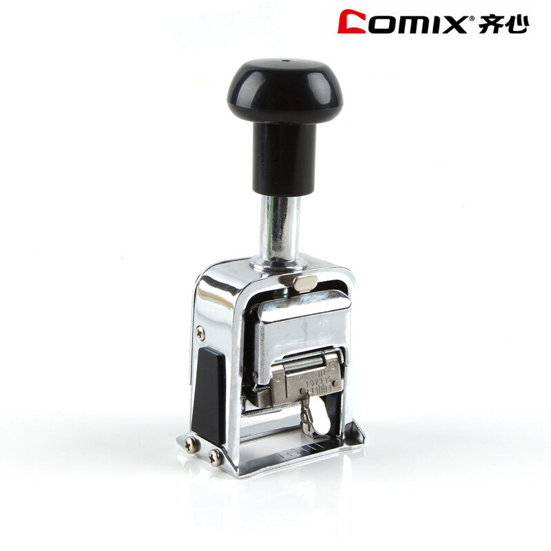 Comix B3906 Durable Stainless Automatic Numbering Machine, Size:60*39*132mm, Nw.:369mm, Material: Titanium Alloy, Color:silver