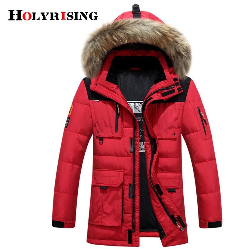 Holyrising Down Jackets Coat Men winter Plumas Hombre Thick Outwear Loose Chaquetas De Invierno Hooded Mens Clothing 18434-5