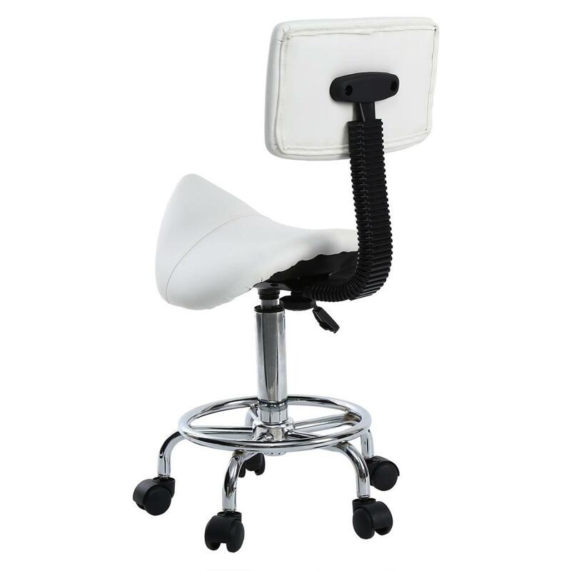 Saddle Chair Dental Roll Chair Saddle PU Leather Dentist Spa Rolling Stool with Back Support for Beauty Tattoo
