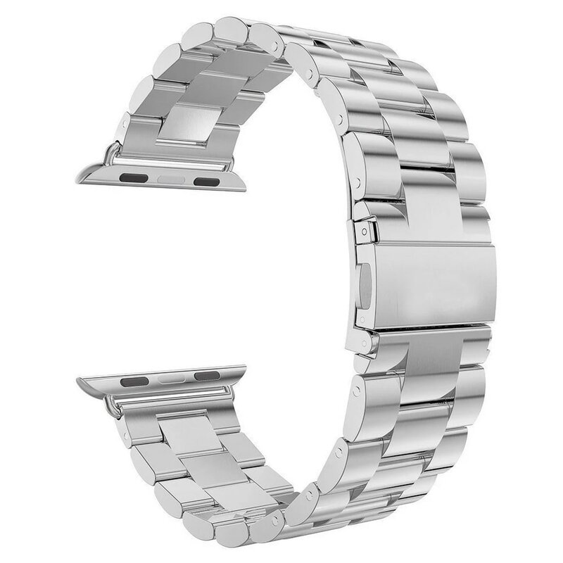 Correa de reloj de acero inoxidable para iWatch, pulsera deportiva negra para Apple Watch SE de 38mm, 40mm, 42mm, 44mm, Serie 6 5 4 3 2 1
