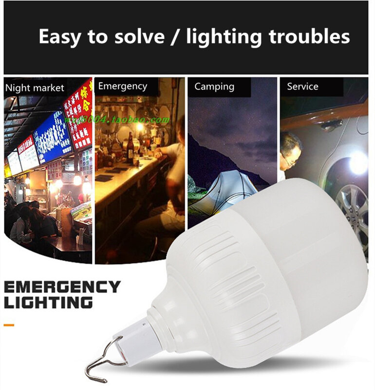 Bombilla LED de emergencia, lámpara de iluminación con batería recargable de 3 modos para el hogar, Camping al aire libre, mantenimiento, mercado nocturno, nuevo