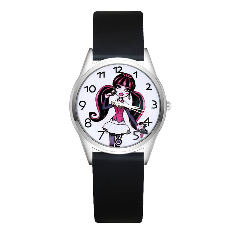 Reloj de pulsera con correa de silicona suave para niños y mujeres, cronógrafo con diseño de dibujos animados para chicas, estudiantes y niños, JC31