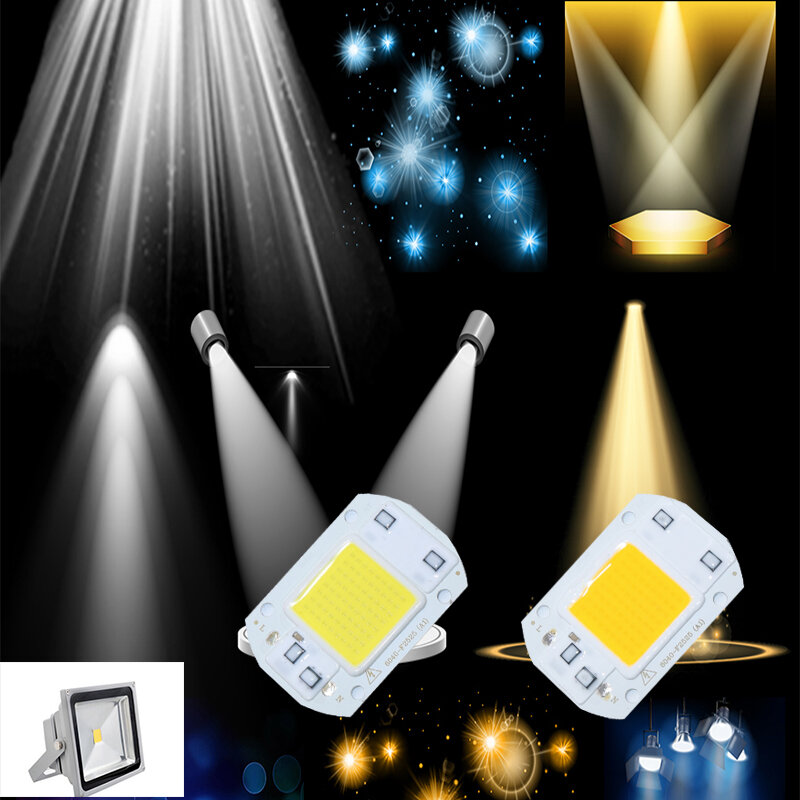 Matriz LED de alta potencia IC inteligente para proyectores, 20W, 30W, 50W, 110V, 220V, luz de inundación COB, foco de diodo, lámpara de Chip para exteriores