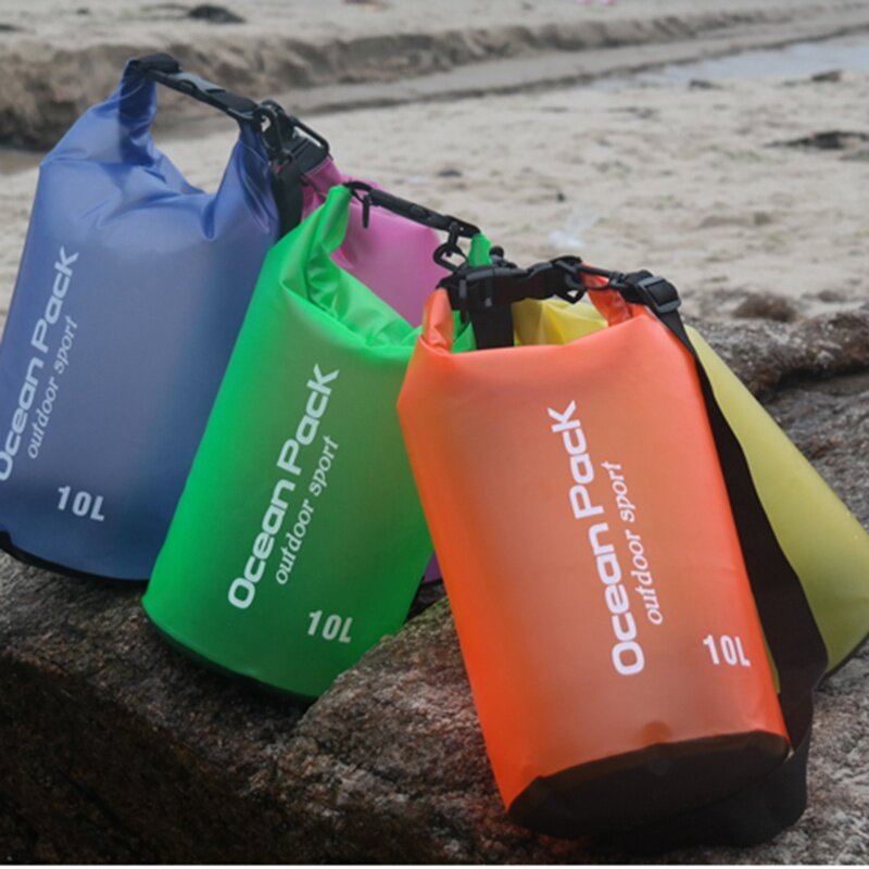 Bolsa de Trekking impermeable para natación al aire libre de 2L 5L 10L, bolsa de almacenamiento de saco seco, equipo de Camping para Rafting en el río