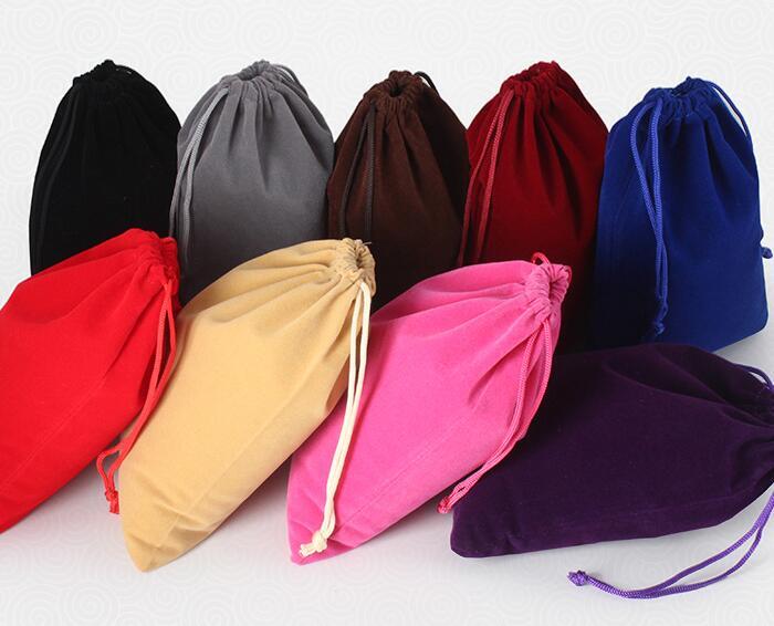 Retail Big Size 25x35 cm Drawable Drawstring Velvet Bags For Tablet PC Christmas Gift Bags Wedding Packing Bag Book Bags