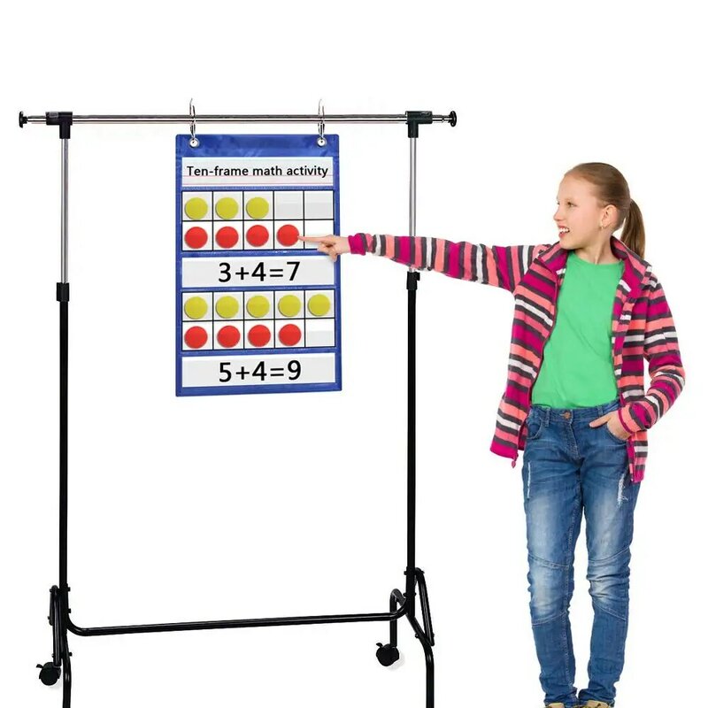 Godery Ten-Frame Set Pocket Chart for Classroom and Homeschooling, Math Manipulative 10 Frame Activity Chart for Kids Counting