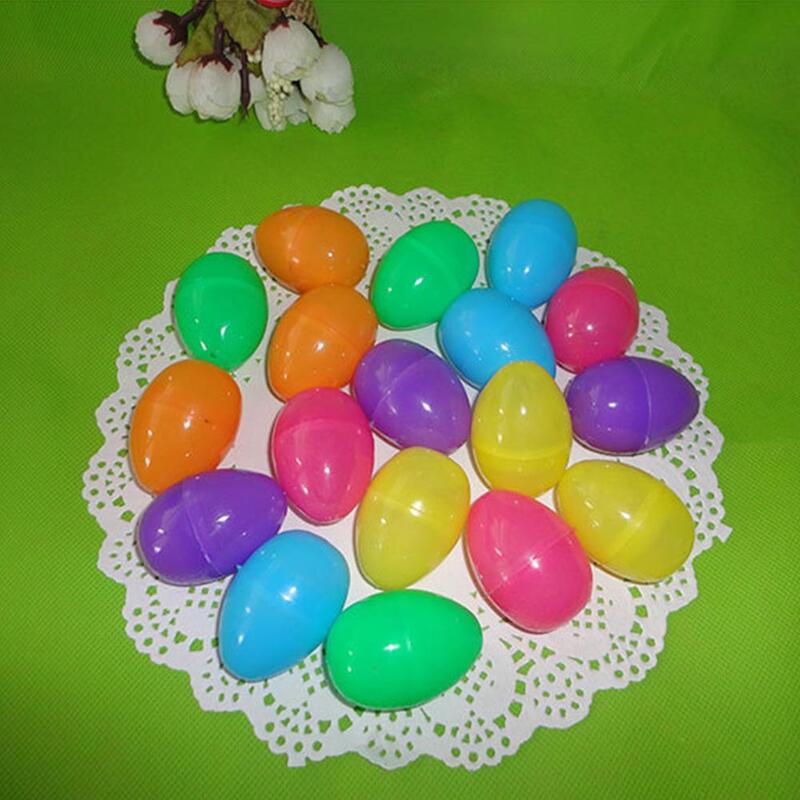 RCtown-بيض عيد الفصح البلاستيكي ، 12 قطعة ، متينة ، 6 سنتيمتر ، مفتوح ، ألوان متنوعة ، ديكورات العطلات