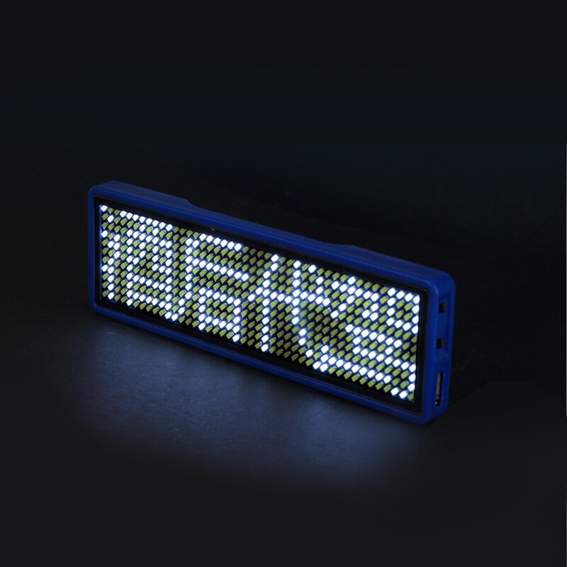 6mm Bluetooth LED Screen Neon Sign Micro USB LED Display for Badge Business Card Worker Plate Scroll Font 11*44 Smart Phone