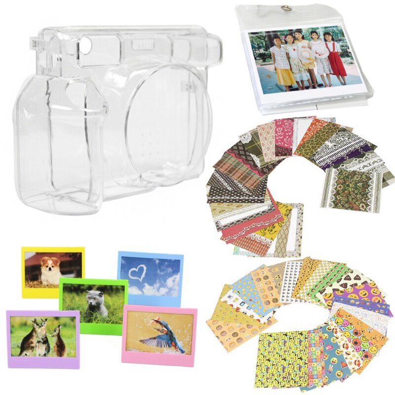 5 in 1 Accessories Set Transparent Protective Case Photo Frame Stickers Wall hanging frames for 5-Inch Film Wide 300 W300