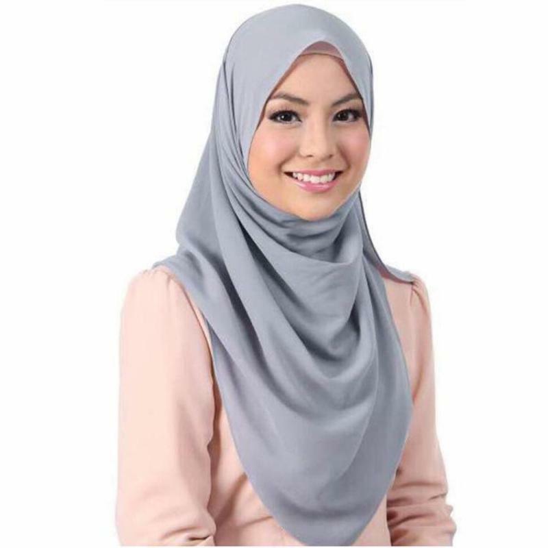 Продажа монохромный мусульманский атласный тюрбан Модный Имитация шелковый шарф длинный