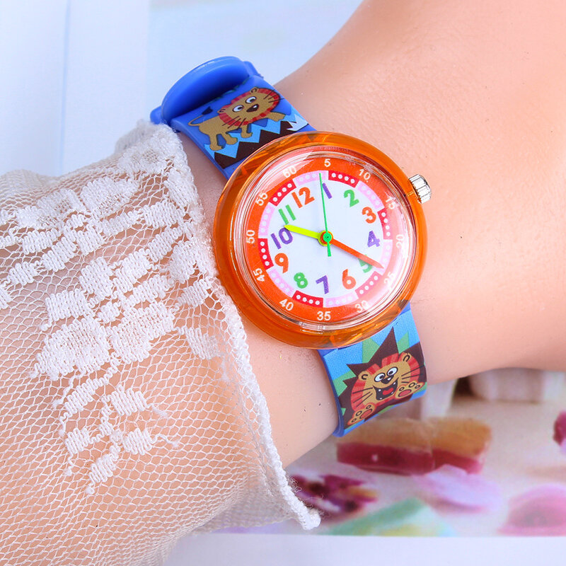 さまざまな動物子供腕時計学生ガールズボーイズ時計カジュアル子供の腕時計新鮮なソフト姉妹子供ポインタテーブルL9