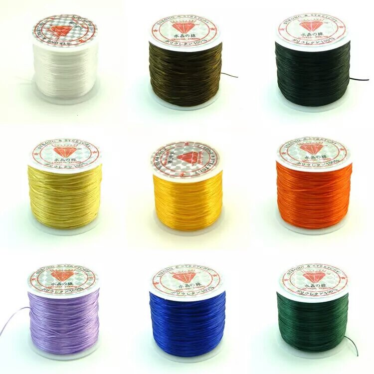 60m/roll 0.5mm colorido elástico corda corda corda de cristal para fazer jóias beading pulseira fio de fio de pesca corda