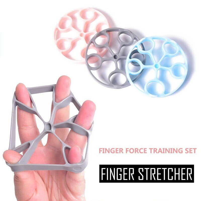 3pcs Silicone Finger Gripper Strength Trainer Resistance Band Grip Wrist Stretcher Finger Trainer Pow Exercise Carpal Expander
