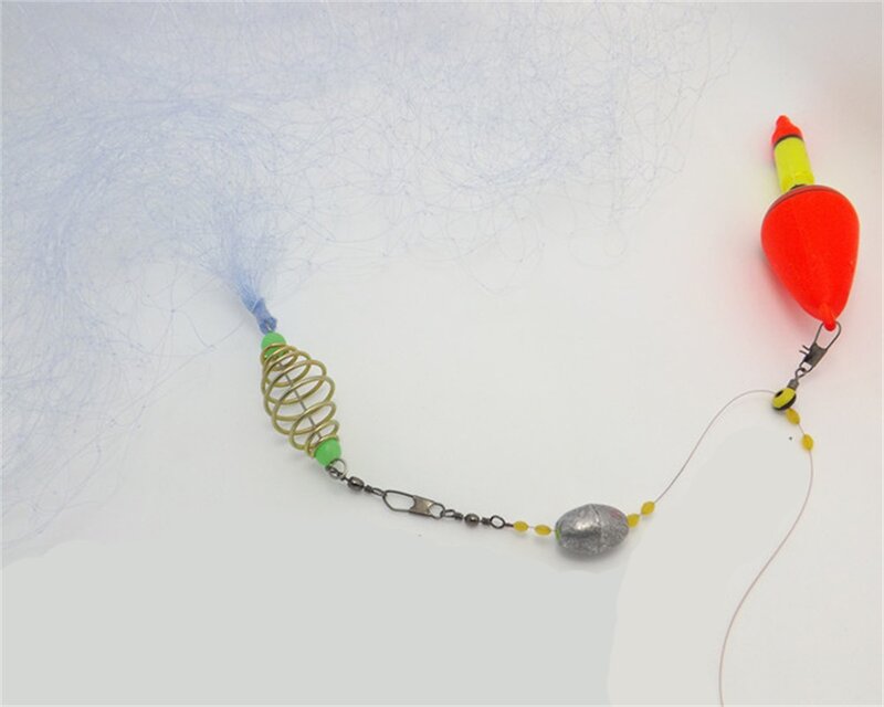 SPORTSHUB – filets de pêche pliables avec connecteur à ressort, 12 tailles, 1 pièce, avec perles lumineuses, piège à poisson, carpe, NR0019