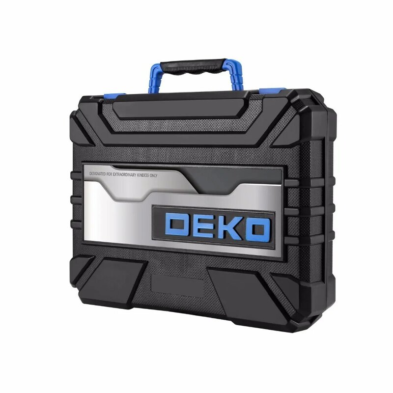 DEKO BMC – boîte à outils en plastique pour perceuse sans fil 20V, GCD20DU3 avec support de 85 forets (non inclus GCD20DU3/batterie)