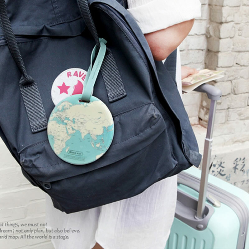 Reizen Accessoires Bagage Tag Creative Casual Kaart Silicagel Koffer Id Adres Holder Bagage Boarding Tag Draagbare Label