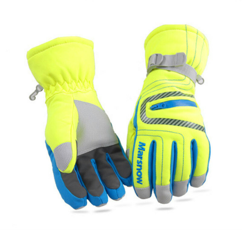 MARSNOW-guantes de esquí impermeables para hombre, mujer y niño, guantes cálidos de algodón para deportes de escalada y snowboard, de invierno, A-30 grados