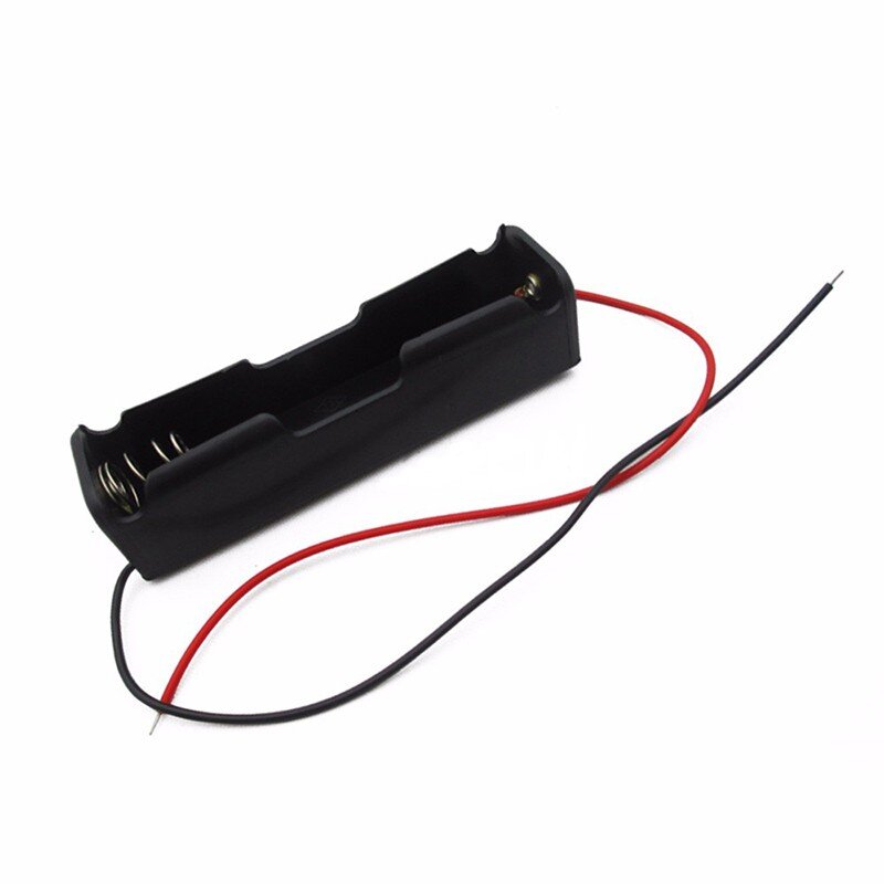 Hoge Kwaliteit Zwart Plastic 18650 Batterij Case Houder Storage Box Met Wire Leads Voor 18650 Batterijen 3.7V Groothandel