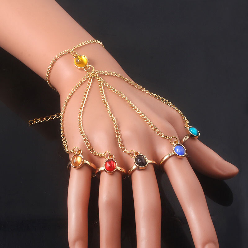 Infinite power glove gauntlet pulseiras pulseiras gema pedra pulsera para mulheres meninas jóias presente