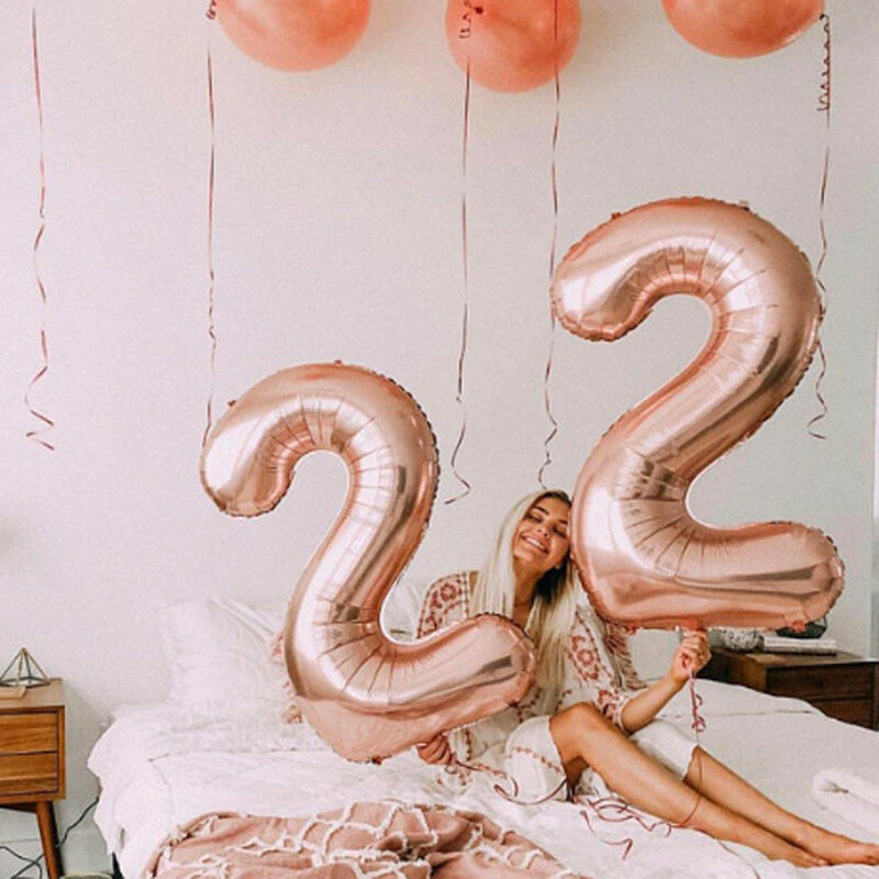 Balão número da festa de aniversário infantil, balão de ouro de 30 dígitos para decoração, casamento, formatura, 2020, balões para festas