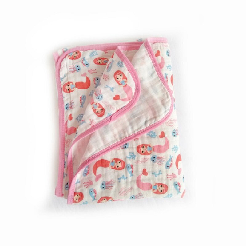 100% Хлопковое одеяло Пеленальное Двухслойное суперудобное одеяло для постельного белья для новорожденных 100*150 см Пеленальное Одеяло для младенцев из муслина