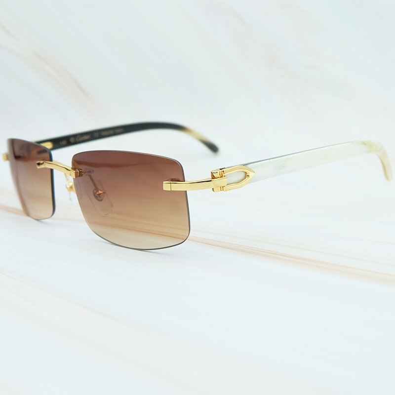Natureza buffs chifre óculos de sol dos homens nova tendência moda retângulo feminino óculos de sol praia condução sombra luxo carter sunglass