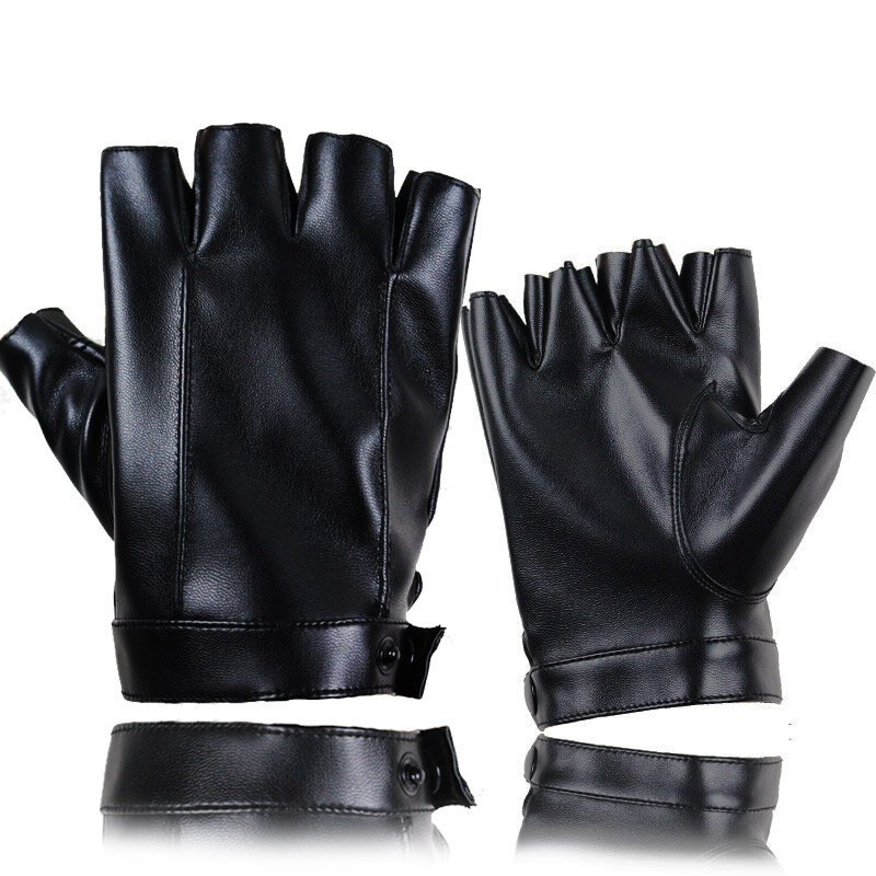 LONGSONGO Brand New Fashion pół palca rękawiczki Unisex skórzane rękawiczki bez palców jazdy rękawice ogrodowe Guantes de cuero