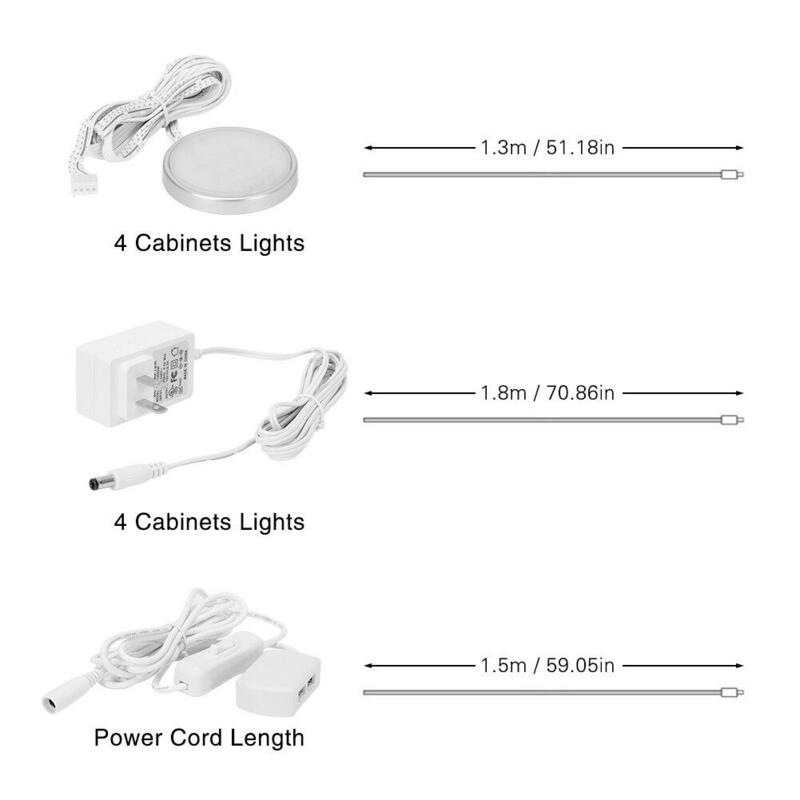 SOLLED  Under Cabinet Lighting Kit Puck Lamps Max 9W 460 Lumens Night Light for Bedroom,Closet,Display Lighting