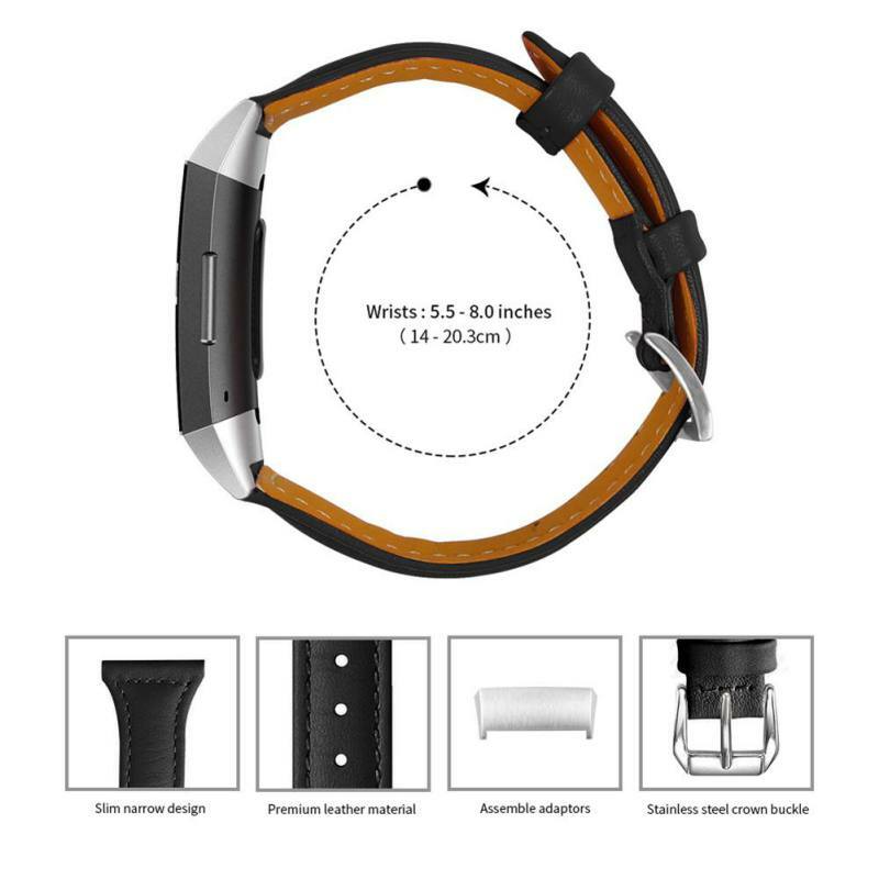 Adjustable Leather Watch Band Strap T Shape Pin Buckled Wristband Wristwatch Bands Accessories for Fitbit Charge 3