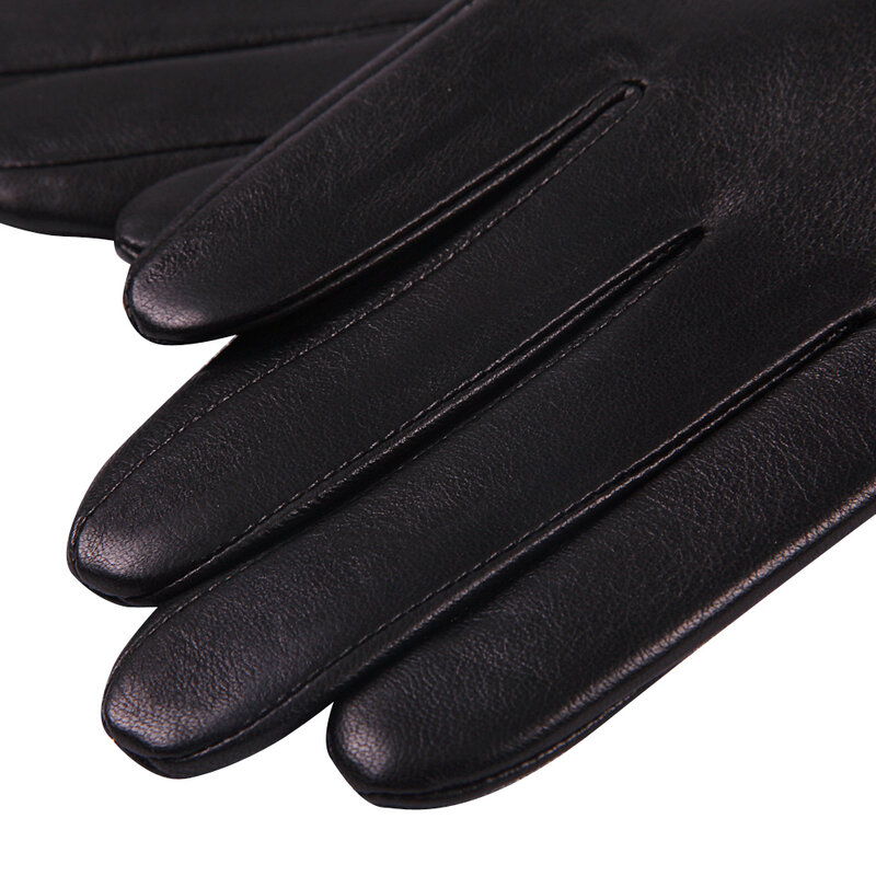 Genuine Leather Gloves Male Autumn Winter Plus Velevet Fashion Driving Thicken Keep Warm Touch Screen Sheepskin Gloves M18010NC