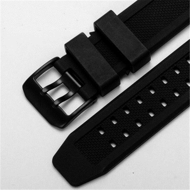 Pulseira de relógio de silicone macio masculino, pulseira de borracha 22mm 23mm para esportes de mergulho militar, acessórios de pulseira de relógio masculino
