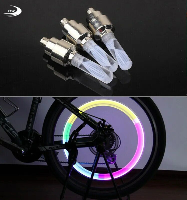 1 pièce, lumières de vélo de montagne LED S, bouchons de Valve de pneu, rayons de roues, lampes de vélo lumière LED, BL0131