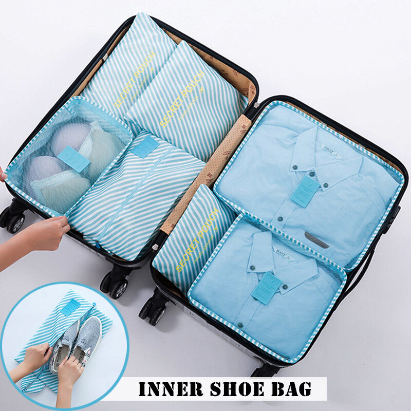Ruputin-conjunto de 7 peças de viagem, organizador de bagagem, kit de acabamento de roupas, bolsa de cosméticos