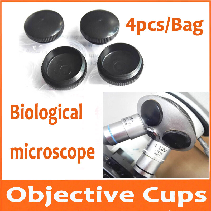 4 قطعة غطاء بلاستيكي للعدسات الموضوعية غطاء مقاوم للأتربة للميكروسكوب الموضوعي الحيوي محول المجهر القياسي برغي الهدف