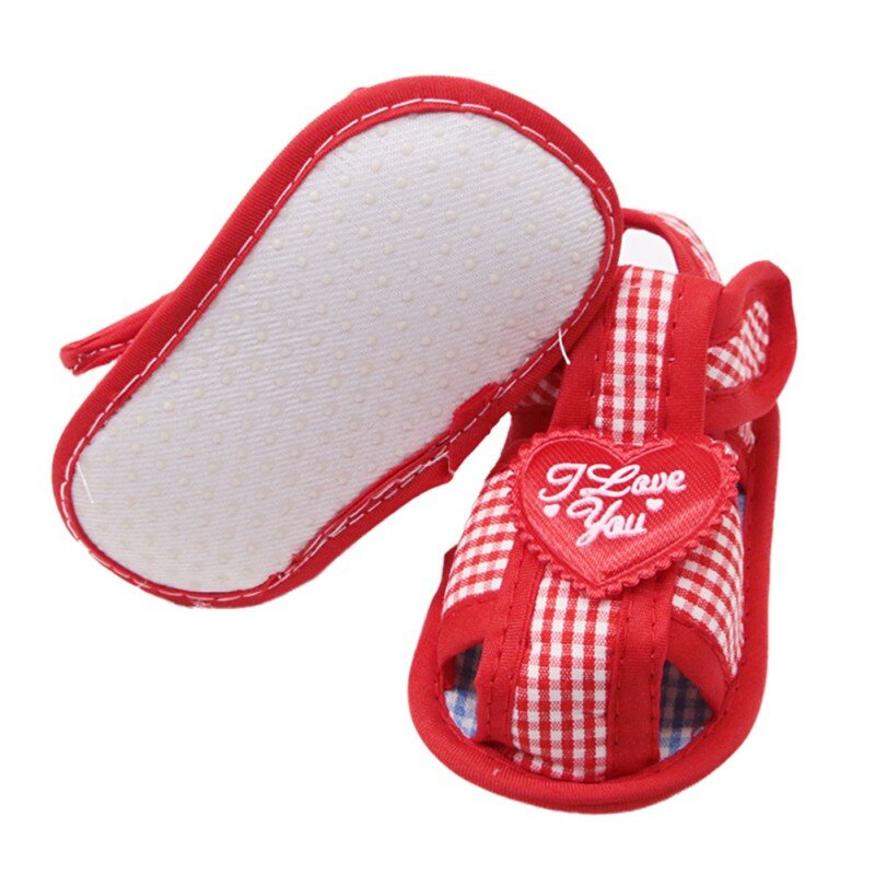 Sandalias de suela blanda con estampado calado para bebé, zapatos de princesa, de algodón, para verano