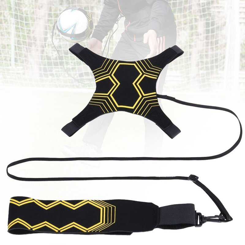 Football Strap Kick Ball Training Aid Adjustable Tool Elastic Hand-free Returner Soccer Trainer Control Skills Sports Supplies