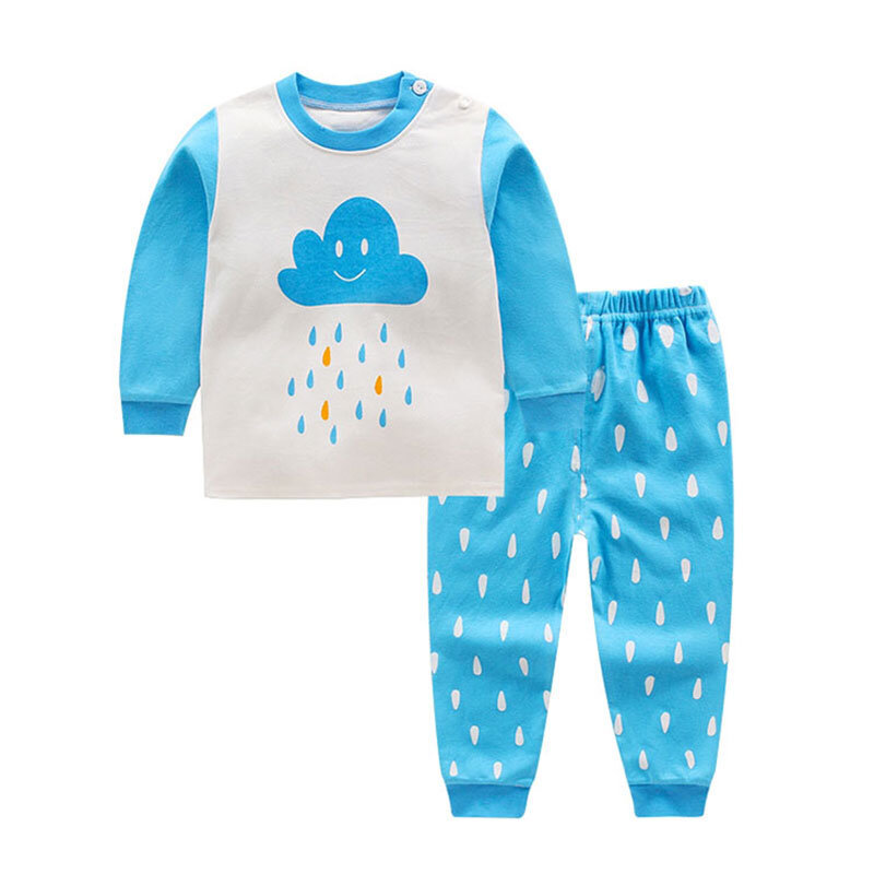 Conjunto de roupas esportivas de algodão para bebês, roupas infantis para meninos e meninas, conjuntos de pijamas para primavera