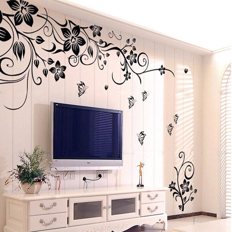 Adesivo de parede 3d flores, faça você mesmo, decoração da moda, flor romântica, adesivos de parede, decoração de casa, papel de parede, frete grátis