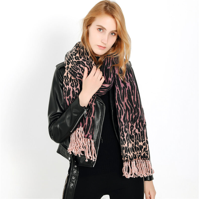 Châle imprimé léopard 3D de haute qualité | Écharpe en cachemire pour femmes, écharpe chaude et douce en tricot, foulards féminins surdimensionnés, hiver