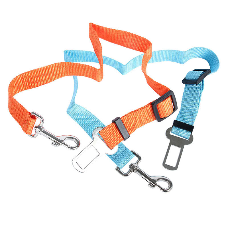Cintura di sicurezza regolabile per cani da compagnia cintura di sicurezza in Nylon per animali domestici cucciolo di guinzaglio guinzaglio per cani cintura di sicurezza per veicoli forniture per animali domestici Clip da viaggio