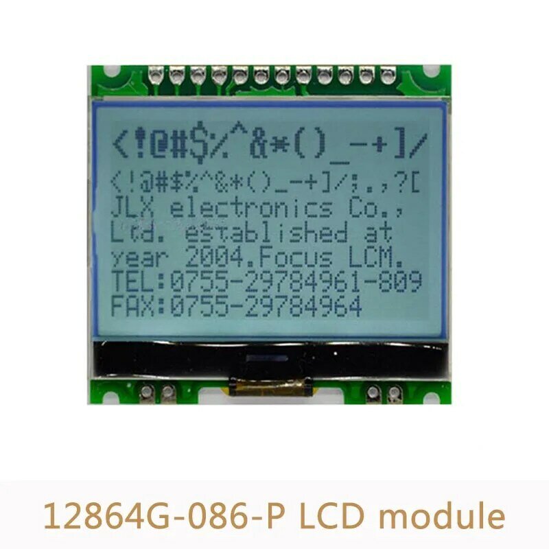 شاشة عرض LCD 12864G-086-P 12864, مصفوفة منقطة COG مع إضاءة خلفية 4 واجهة تسلسلية 5V L21