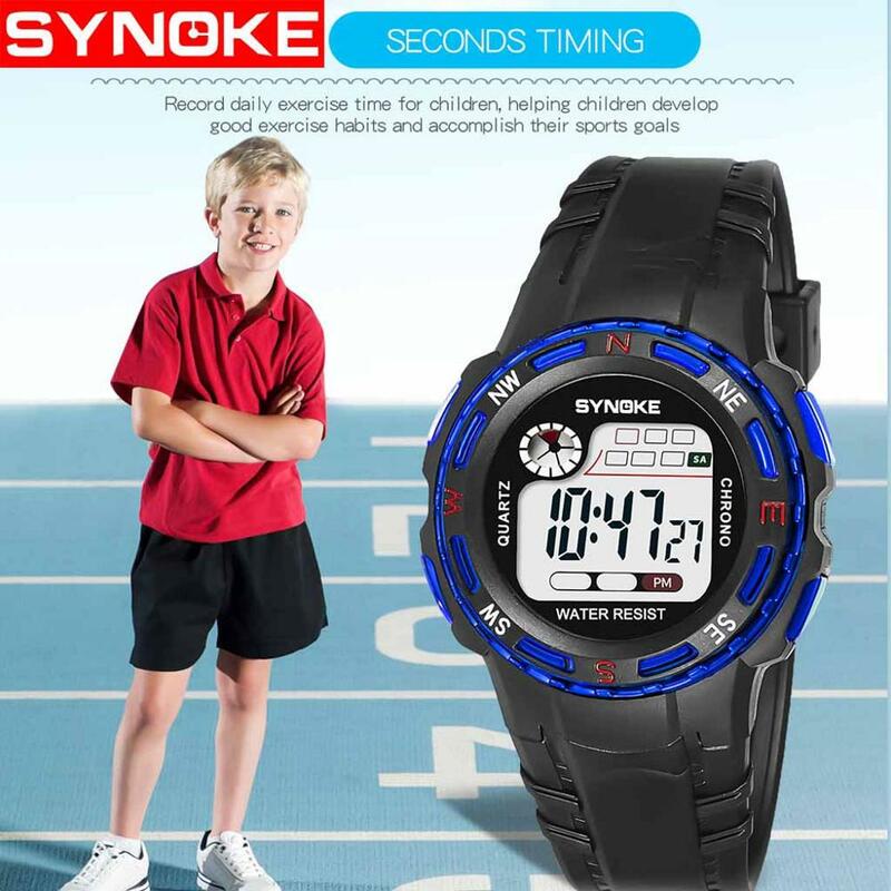 Relógio de pulso digital unissex para crianças, relógio casual estiloso infantil de alta qualidade na moda para estudantes