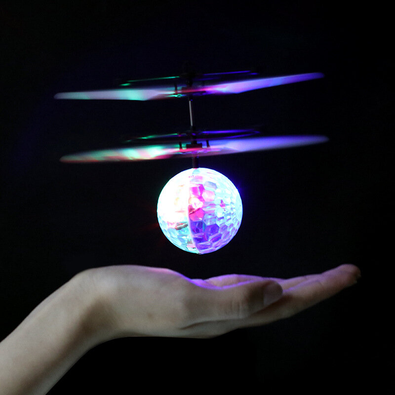 Novelty Children Flying Sensor ABS Ball Led Flashing Light RC Aircraft Helicopter Induction Toy Electronic Light-Up Toys Gifts