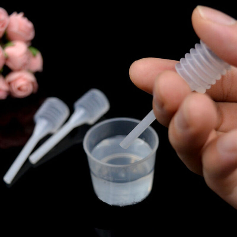 Botella de plástico para difusor de Perfume, Mini gotero de aceite líquido, suministro de laboratorio de 64mm, 10 unids/lote
